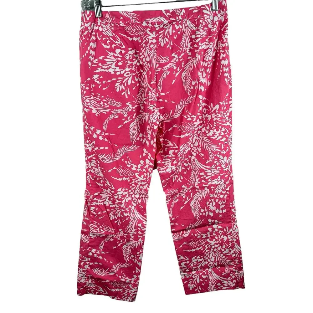 Tommy Hilfiger Women's Size 10 Pink Straight Leg‎ Floral Comfort Summer Pants